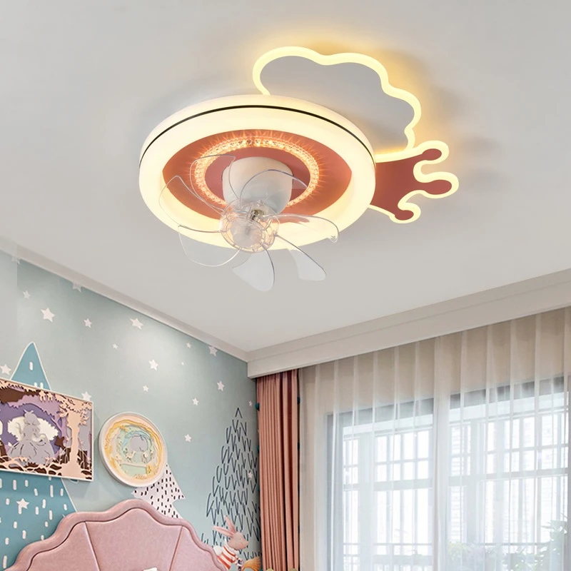 新晶达风扇灯皇冠飞机儿童房男孩女孩房家用简约智能房间全铜电机