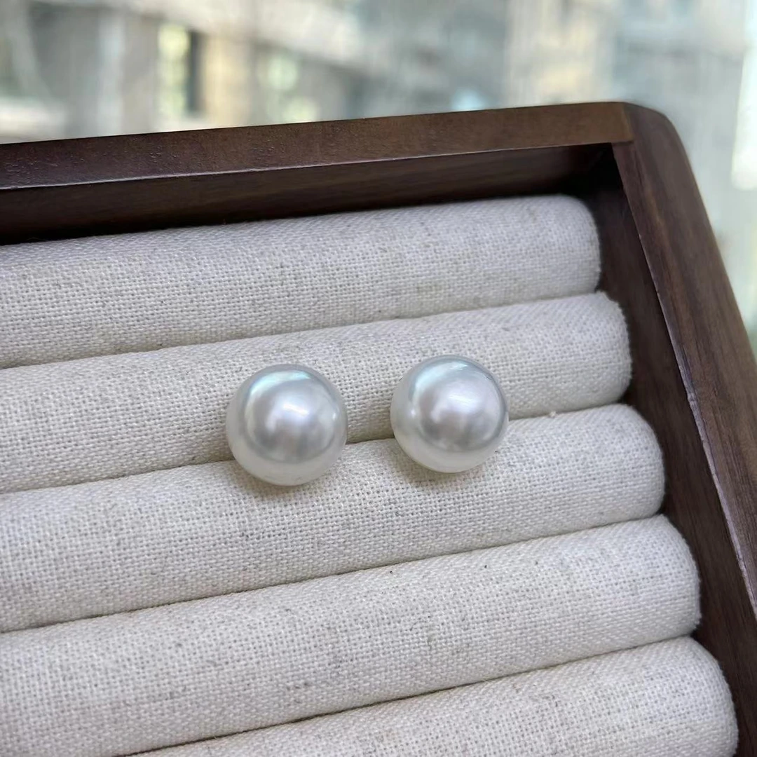 澳白耳钉 海水珍珠 18K金  素钉 百搭简约