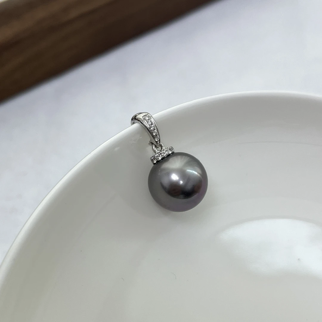 【莫奈花园】厚金活口扣吊坠大溪地11-12mm 18K金 海水珍珠（不含链）