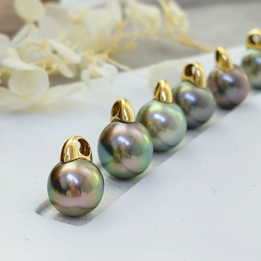 炫彩大溪地 11-12mm  拱桥款吊坠  18k黄金 多样性发1