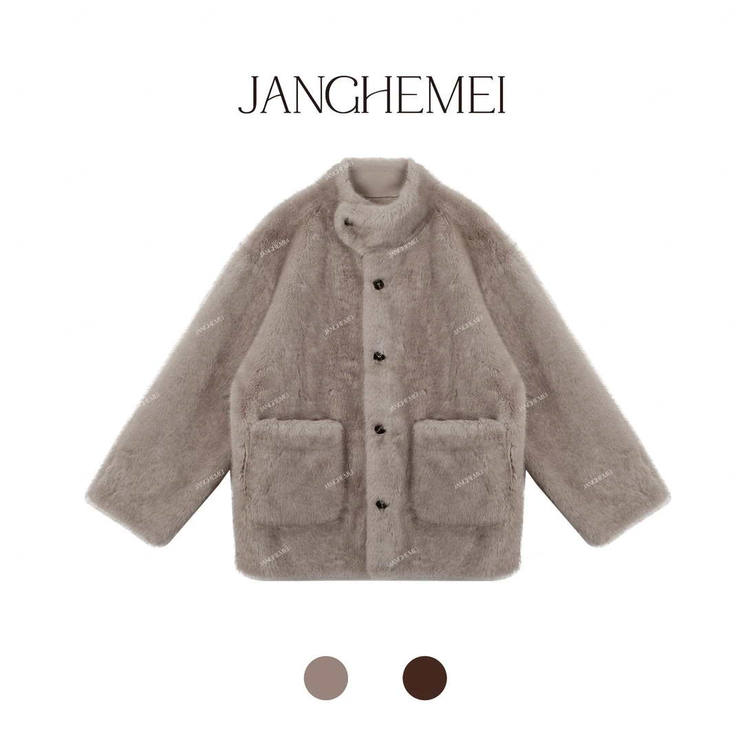 JANGHEMEI【渐青】毛绒保暖百搭休闲宽松外套 W27146M44