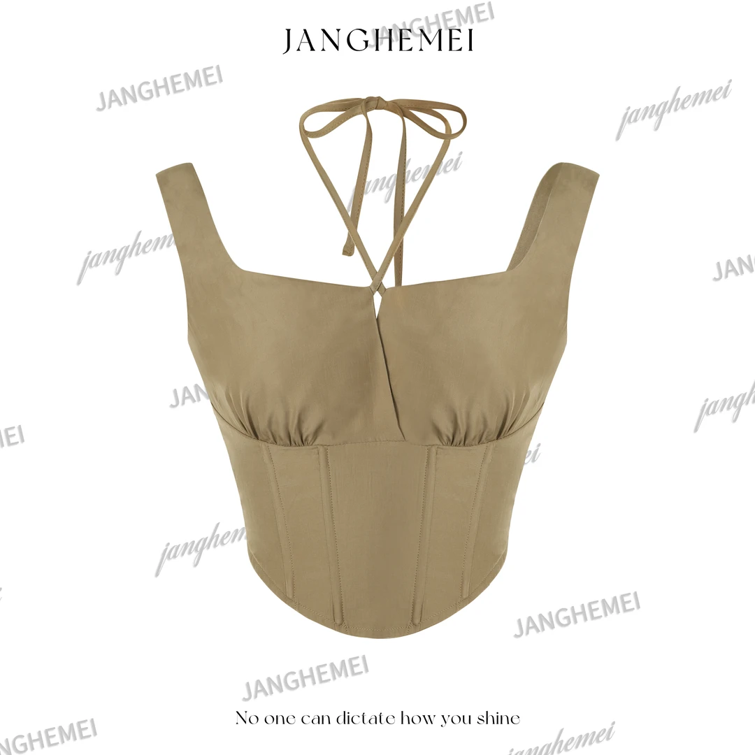 JANGHEMEI【夏日狂想】尤莱特系带修身辣妹吊带 D01098M32
