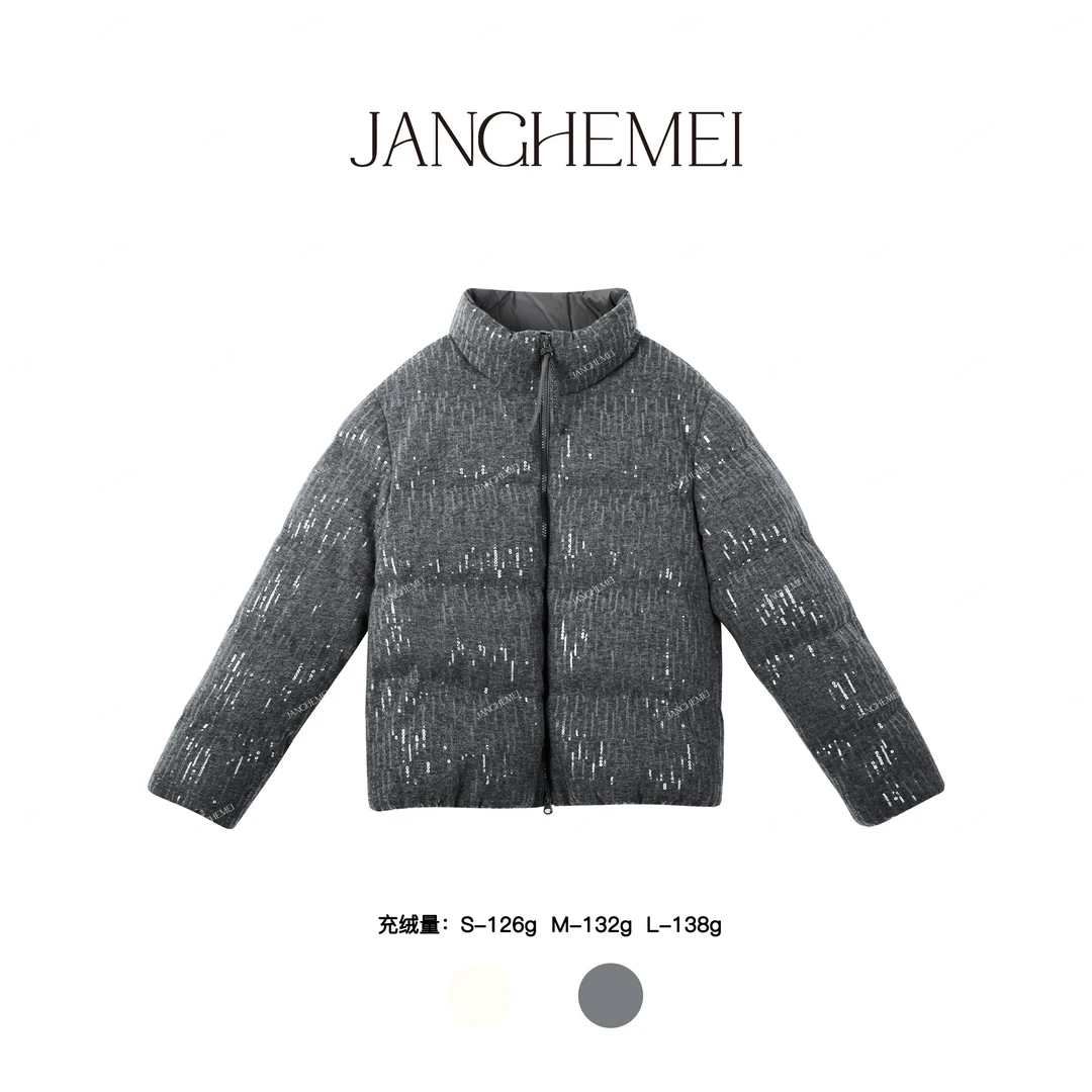 JANGHEMEI【BC恋人】红人上新90白鹅绒绵羊毛保暖羽绒服E27650M44