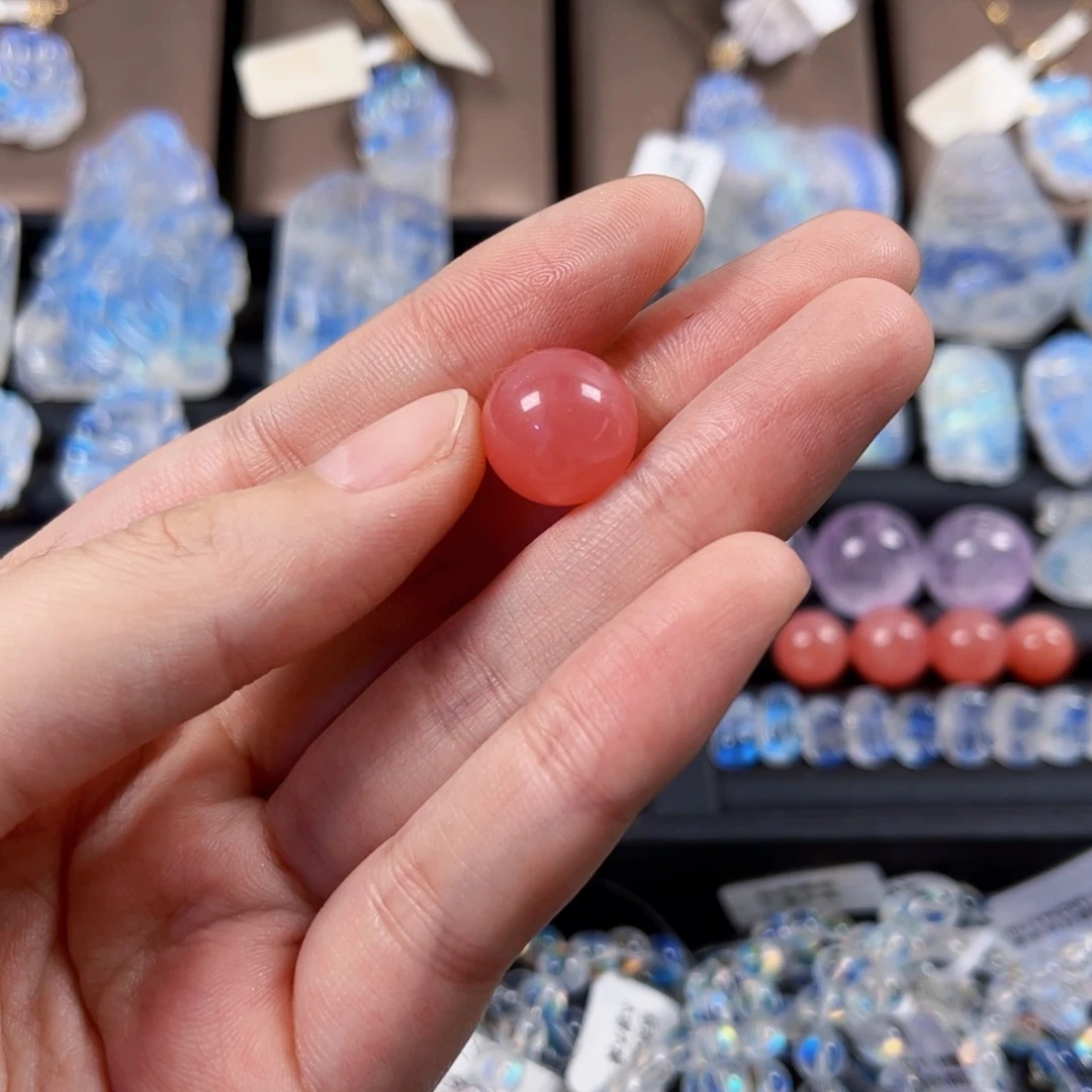 菱锰矿（红纹石）珠宝半成品未镶嵌先****嘻14左右