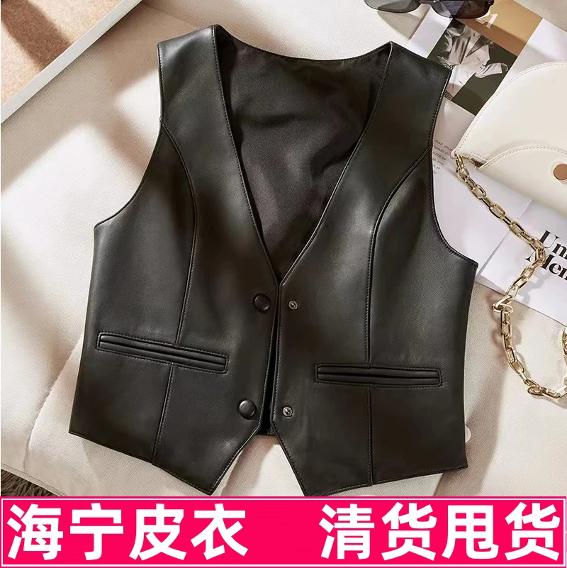 海宁皮马甲女士短款洋气时尚气质显瘦皮马甲2025年秋装新款休闲