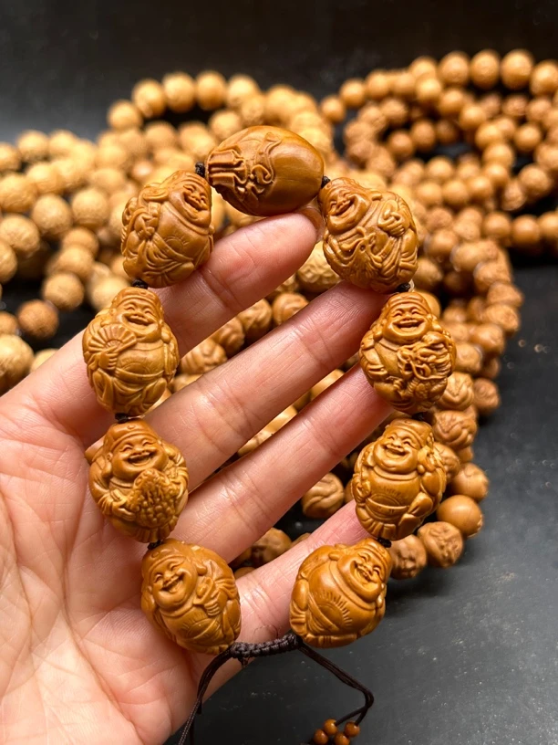 橄榄核雕刻八方来财瑞兽财神手串手链男女文玩