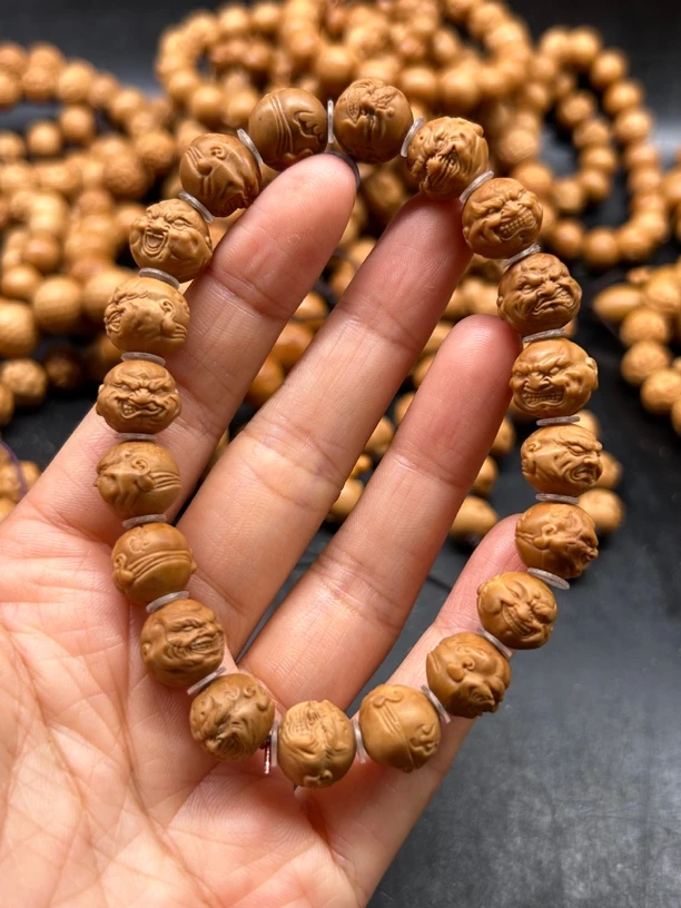 猴头核桃雕刻火焰恶僧手串手链男女文玩