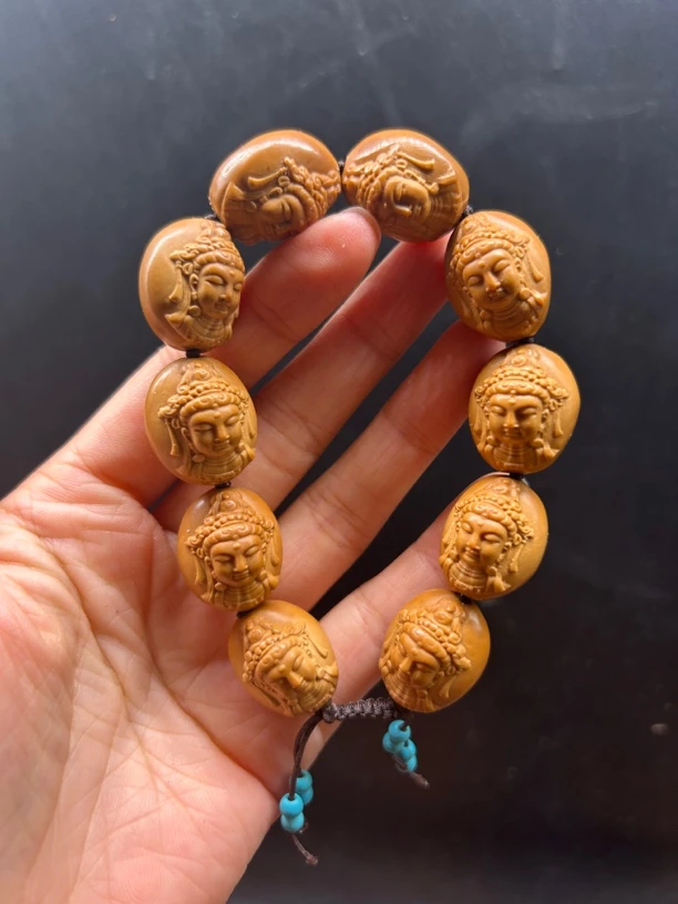 橄榄核雕刻观音手串
