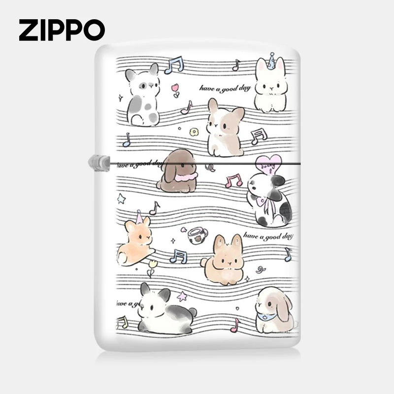 ZIPPO打火机正版 添趣萌宠涂鸦卡通煤油防风正品男士送礼DY9802CY
