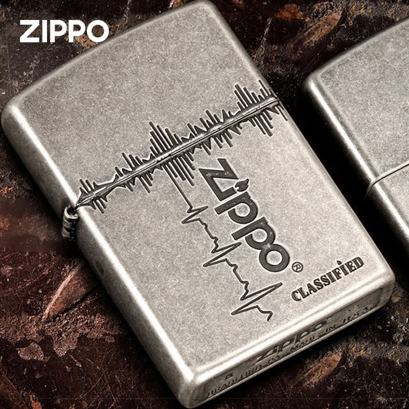 ZIPPO打火机原装正品 古银怦然心动蚀刻防风复古煤油火机送男士DK