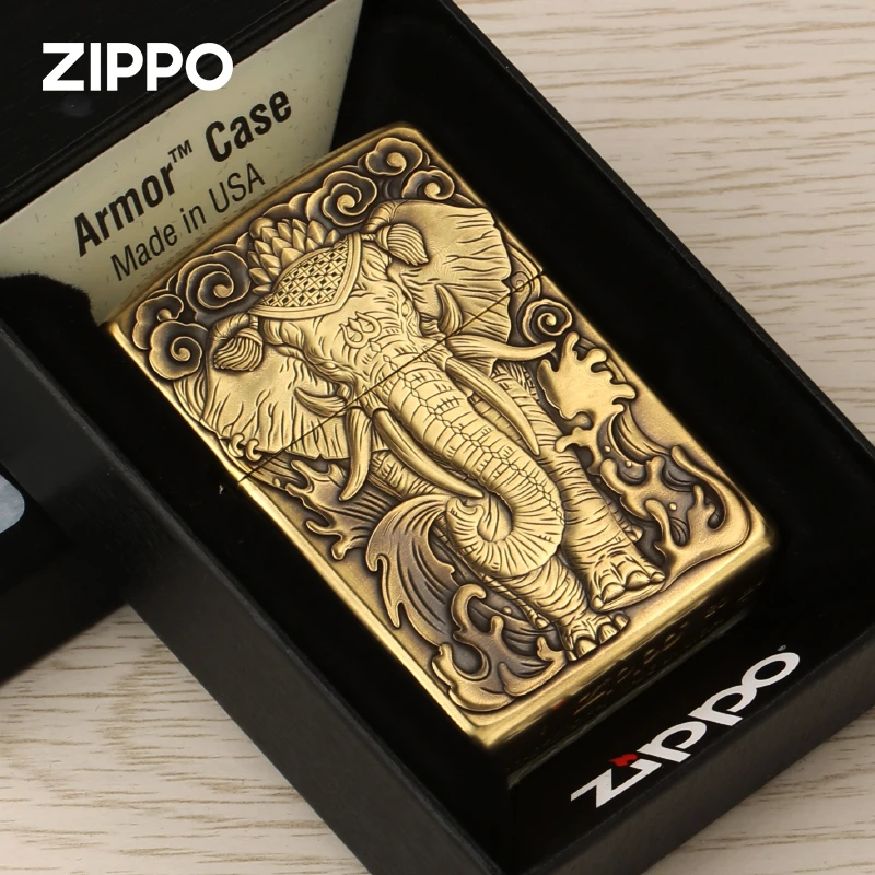 ZIPPO打火机【精选好物】鬼王六牙神象3D浮雕盔甲机 送男士DY9812FD