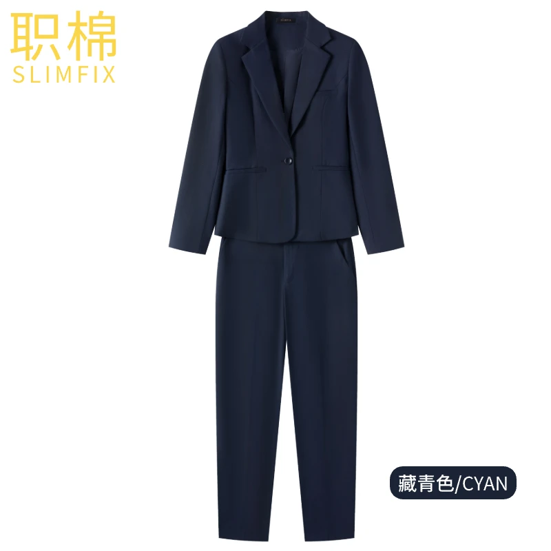 职棉春秋面试西服两件套西装职业通勤气质修身时尚显瘦小外套女神