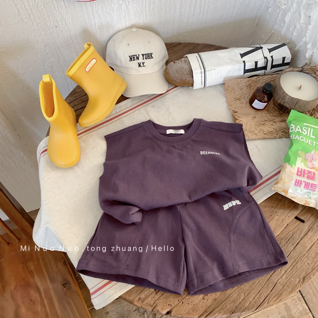 【2024新款】男童夏装无袖背心套装百搭儿童潮流韩版百搭洋气23X122