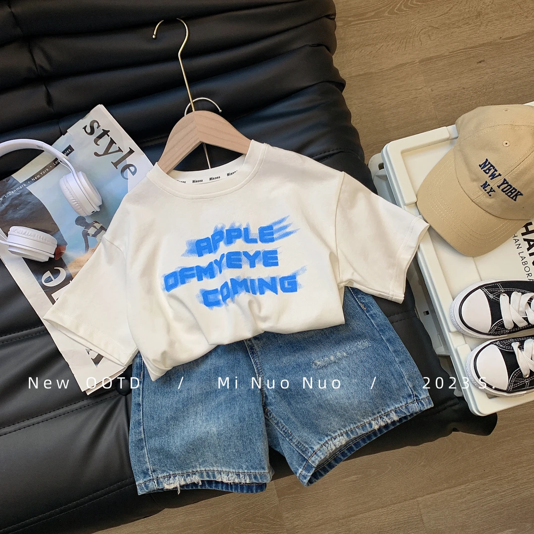 CC-  23X232高街炸街印花T恤男童夏季时尚酷帅短袖潮23X232