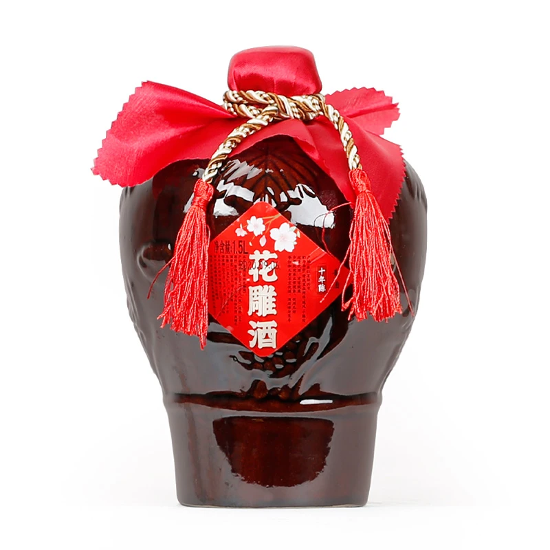 绍兴产黄酒十年陈陶坛花雕酒1.5L半干型14度加饭酒传统糯米酒老酒