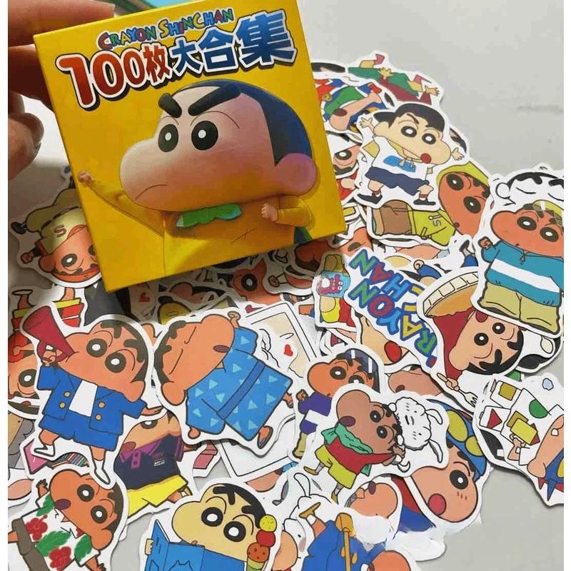 可爱蜡笔小新贴纸可爱个性小众防水贴纸ins手账装饰小贴画