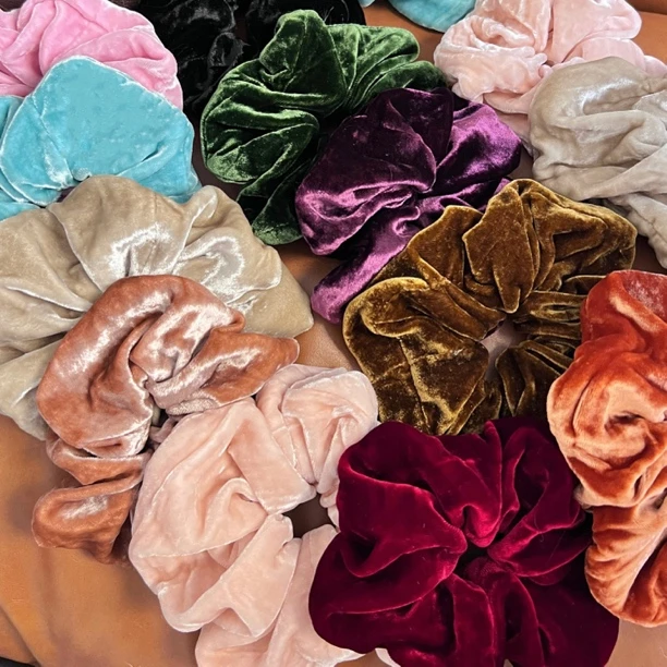 知雨前桑蚕丝大肠发圈女复古优雅扎头发真丝丝绒发圈