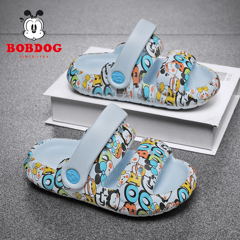 Bobdog/巴布豆休闲男童鞋2023夏季新款拖鞋外穿宝宝包头沙滩童鞋