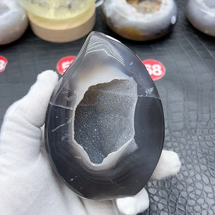 水晶聚宝盆柱子爱心钱袋子未镶嵌桃子37