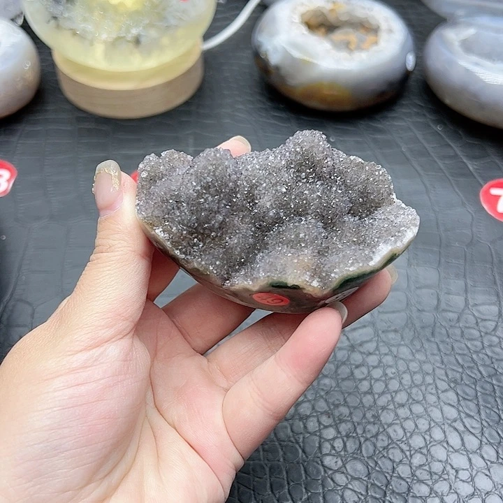 水晶聚宝盆柱子爱心钱袋子未镶嵌49