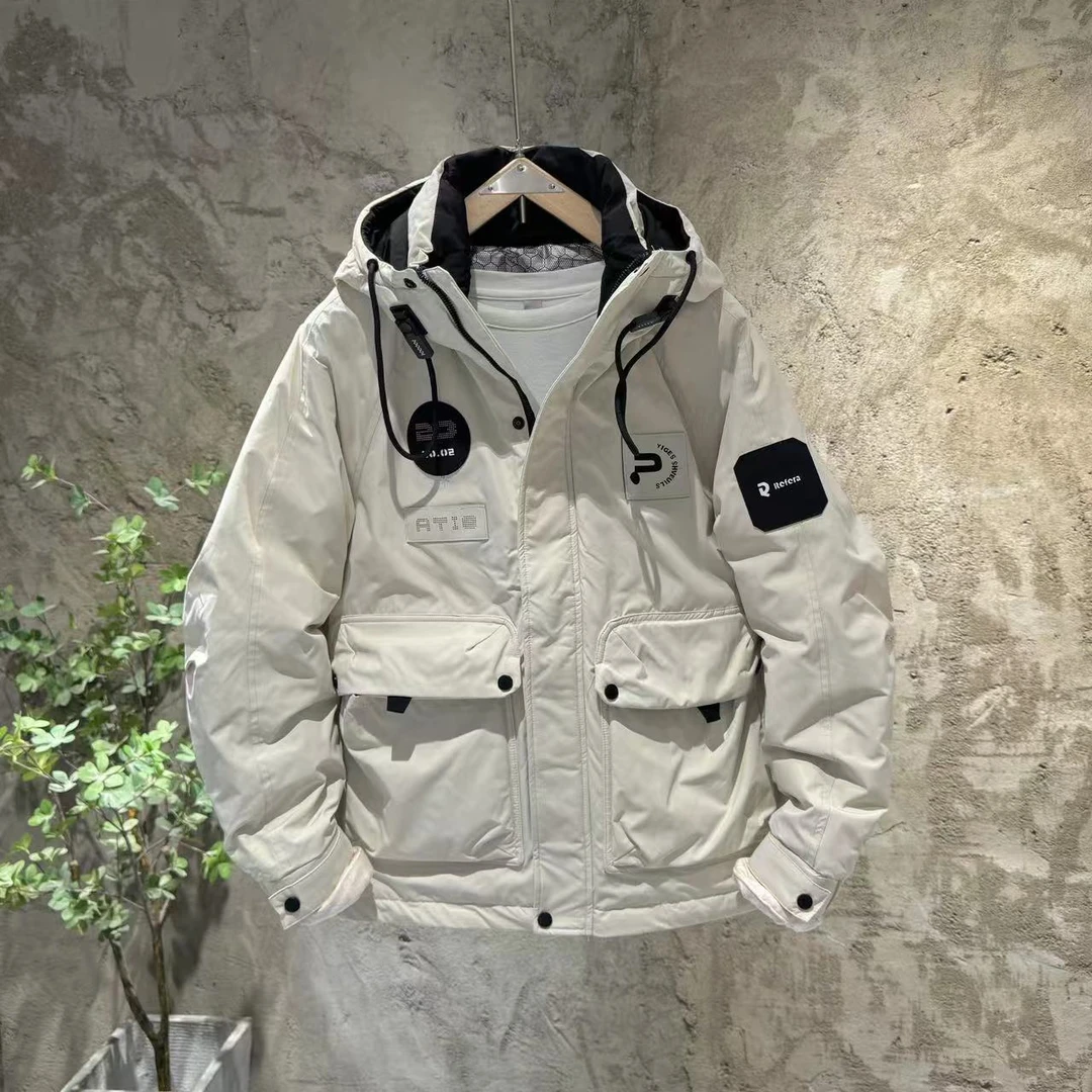 9801【清货】冬季户外连帽保暖潮流面包服休闲百搭宽松加厚抗寒外套