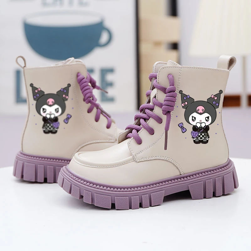 女童马丁靴真皮短靴2025秋冬新款公主靴库洛米靴子防滑女童鞋子