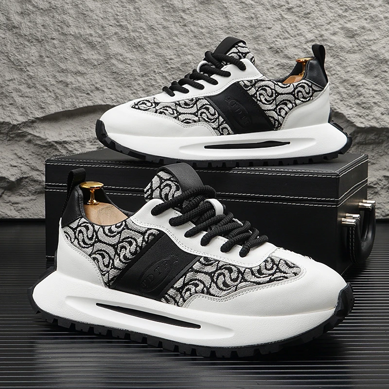 FILDAI欧洲站男鞋夏季款厚底内增高老爹鞋男士时尚休闲运动阿甘鞋