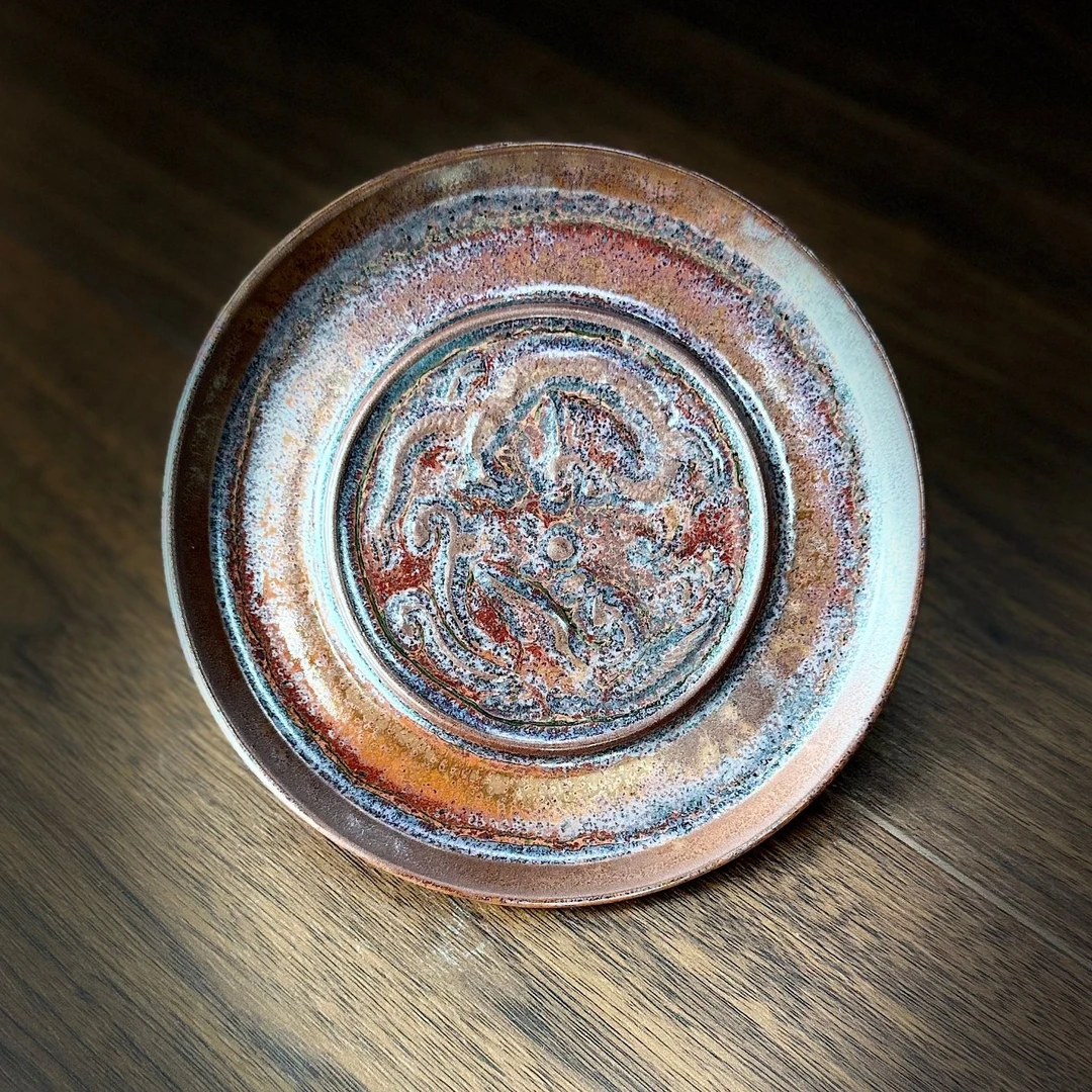 柴烧壶承（手工陶瓷）仅此一盘！！！