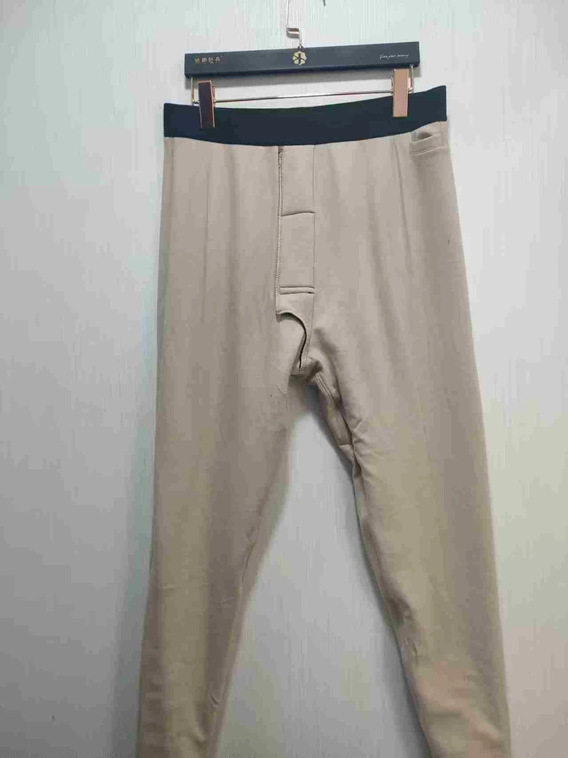 男士加厚气凝胶驼绒保暖裤。