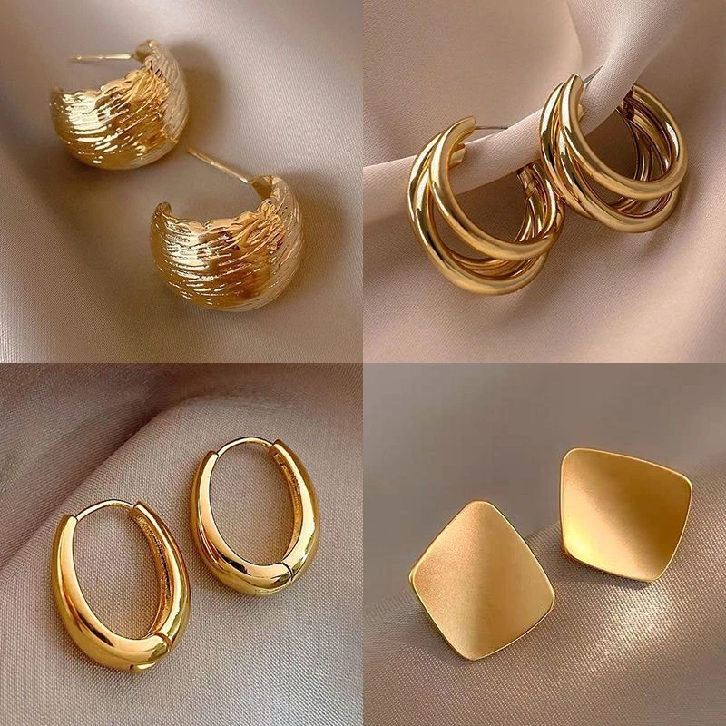 金属高级感耳环2024新款爆款轻奢气质百搭耳钉耳饰女