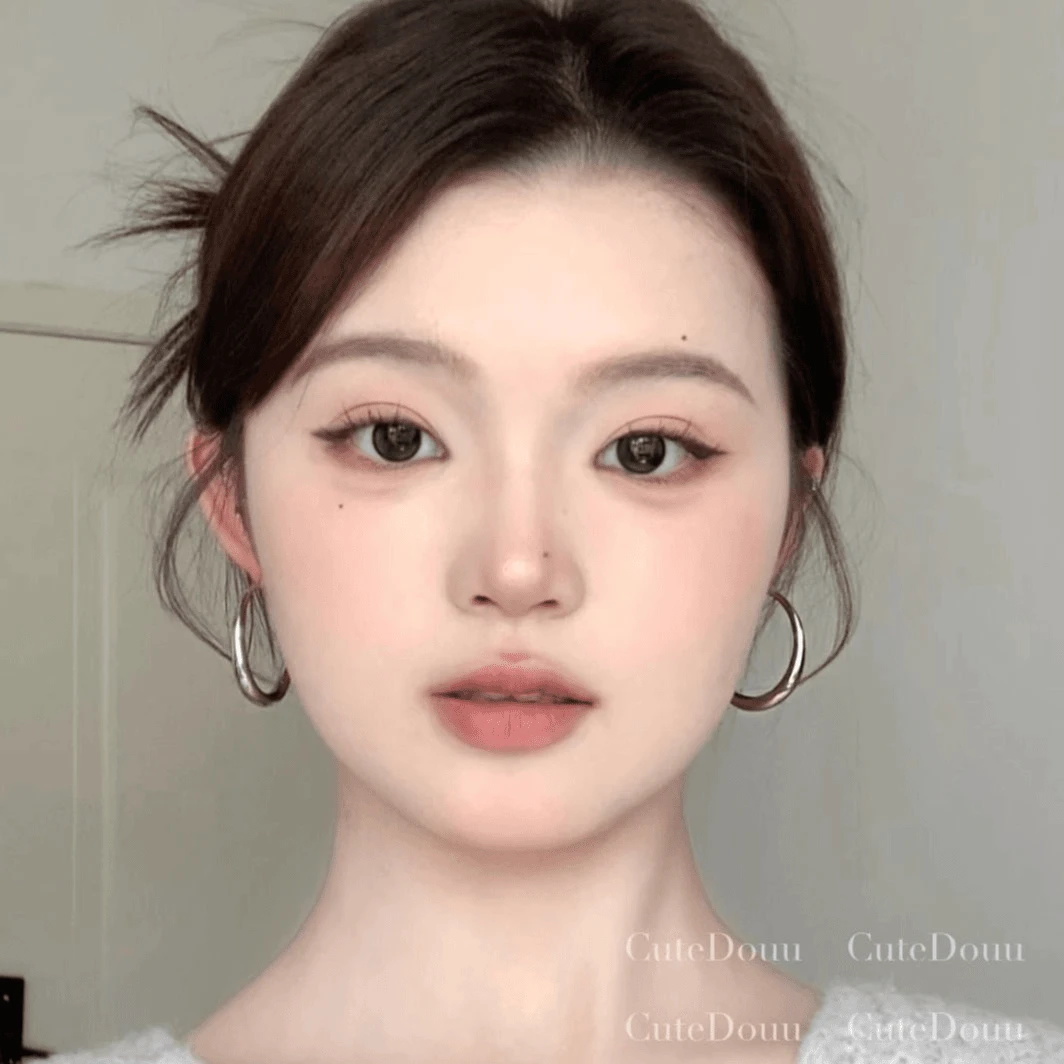 合金耳饰 方圆脸可戴大耳圈刘亦菲同款金属耳环冷淡风秋冬耳扣女