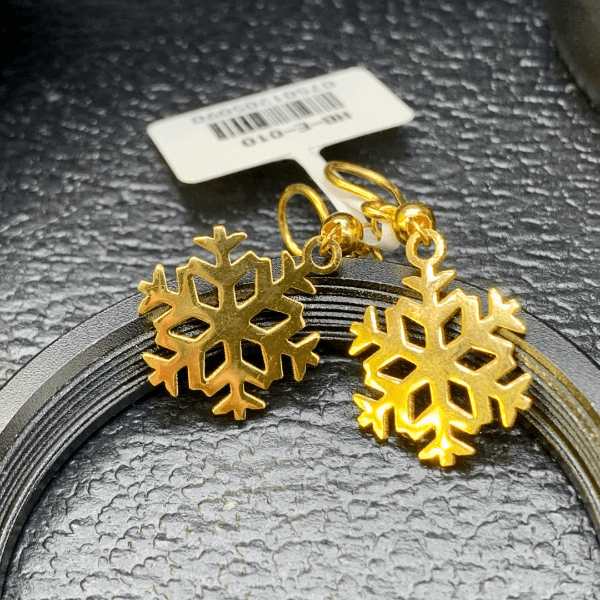 足金999小雪花耳钩