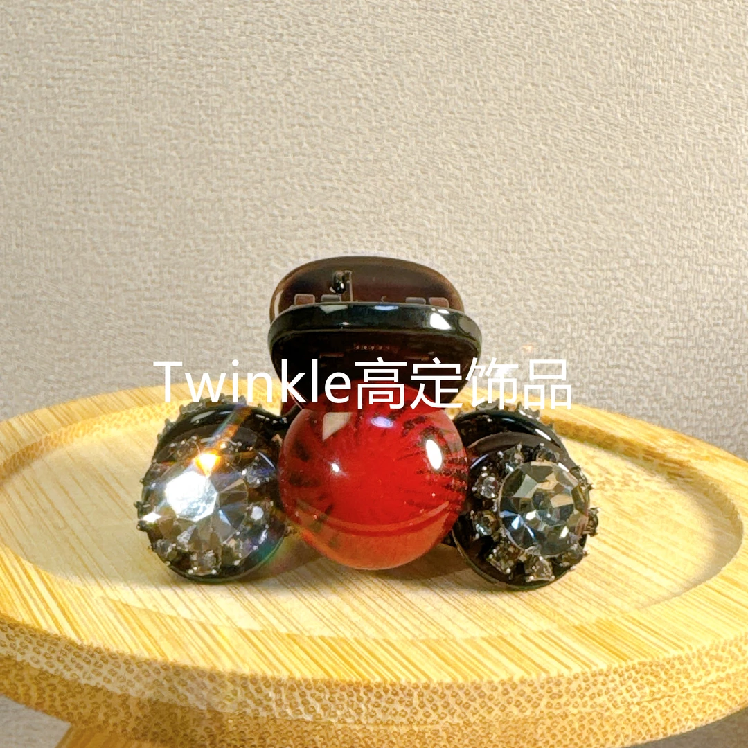 韩版新款发饰3cm【绛红芳华】气质网红轻奢时尚精致迷你刘海小夹子