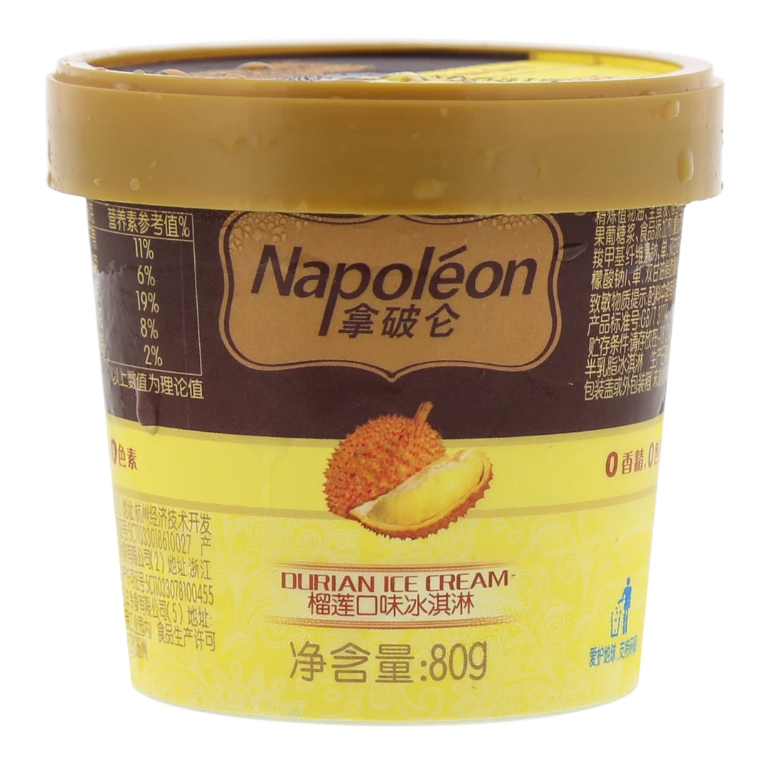 五丰冷食拿破仑冰淇淋榴莲口味 80g