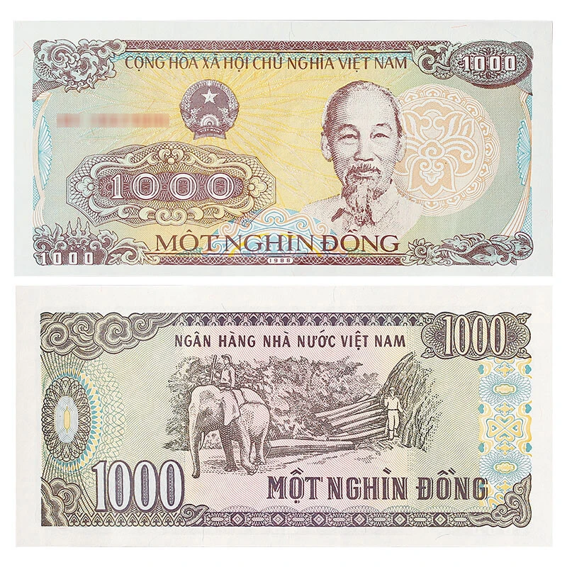 荟银外国纸币 越南1000盾纸币 单张 外国钱币亚洲越南纸币收藏