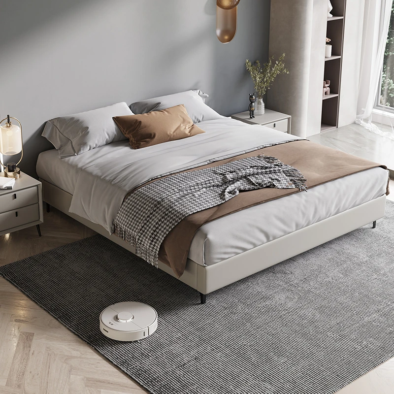 无床头床架矮床榻榻米无靠背现代简约皮床极简酒店床主卧双人