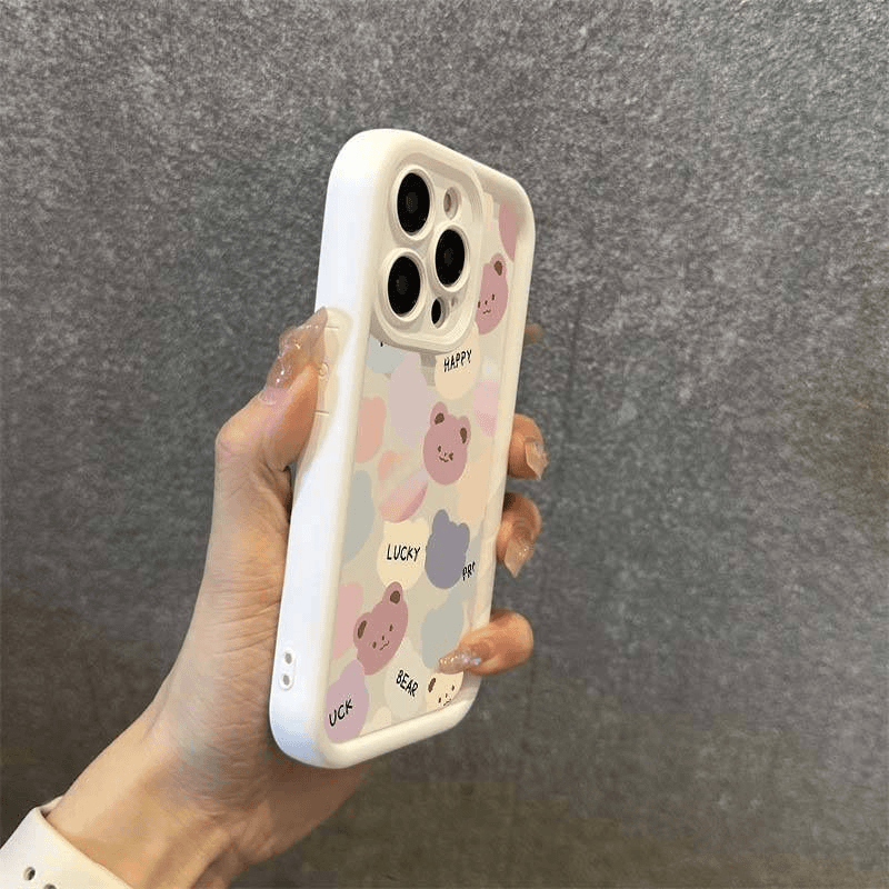 满屏小熊苹果15手机壳14promax硅胶13pro网红12高级11全包X网红