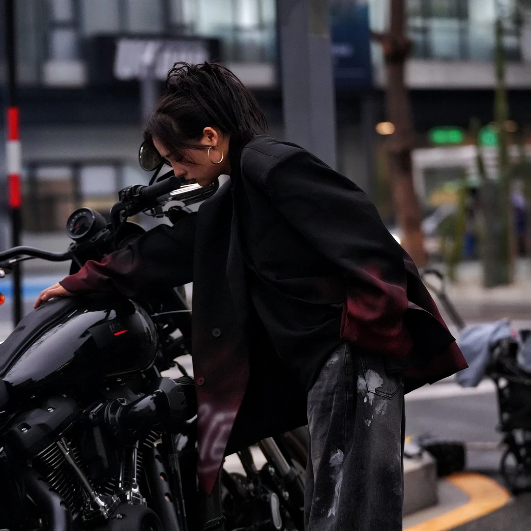 原创【西装暴徒】重磅西装满涂鸦印花宽松高街男女款嘻哈暗黑日系