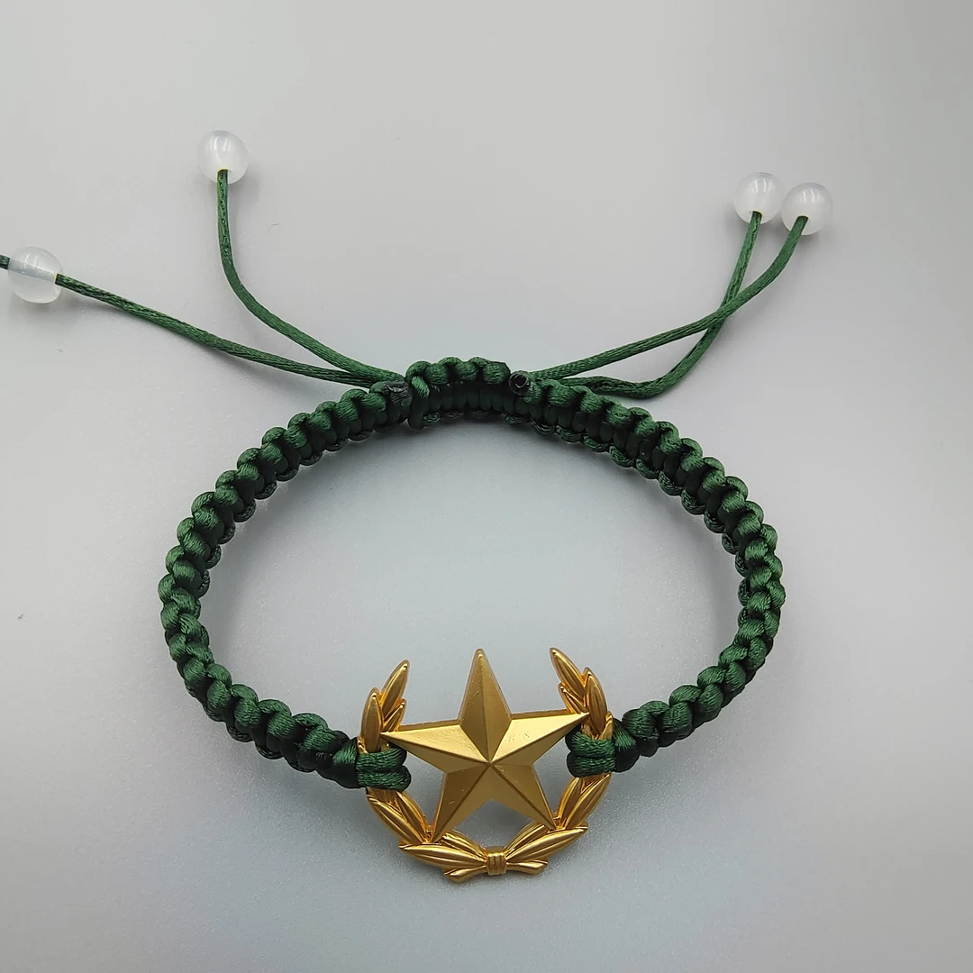 锌合金布艺手链 五角星领花手链军恋编制手链手工时尚编织饰品