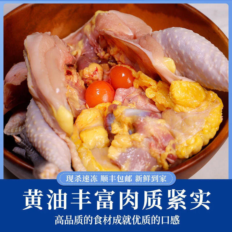 鲜送达拍1发2散养纯粮食喂养老母鸡2.8斤左右一只共两只装顺丰