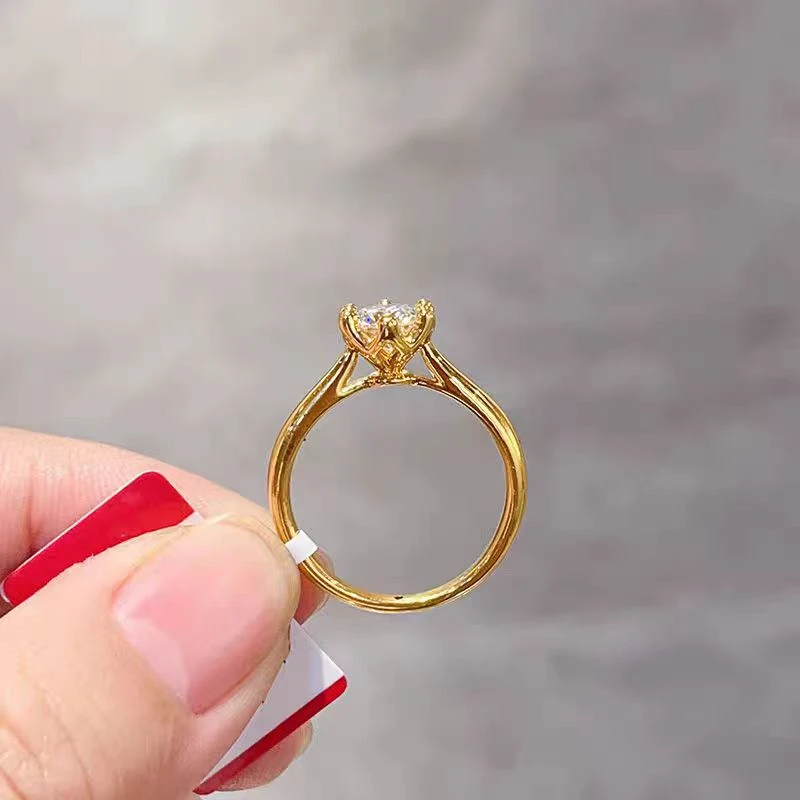 【大福专享】18k金 六爪简约轻奢精致百搭款戒指