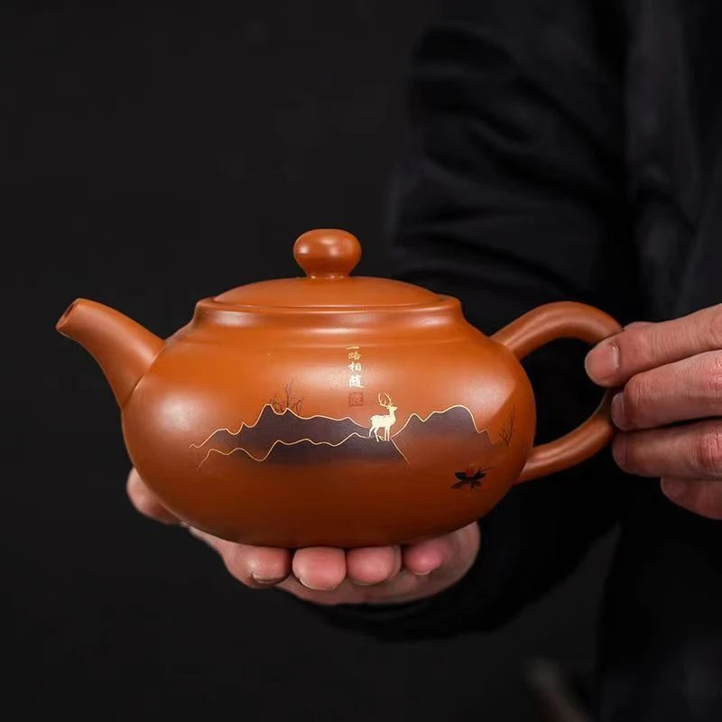 宜兴高档紫砂壶西施壶纯手工大容量泡茶壶紫砂带球孔家用功夫茶具