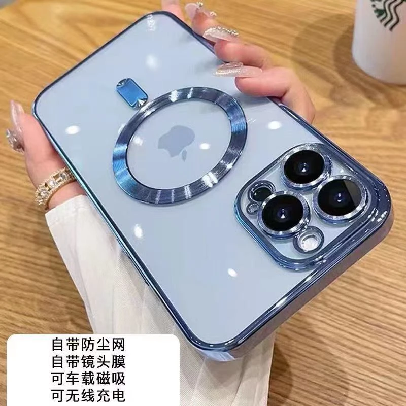 带镜头膜苹果13promax磁吸手机壳iPhone13全包12电镀防摔11防尘套