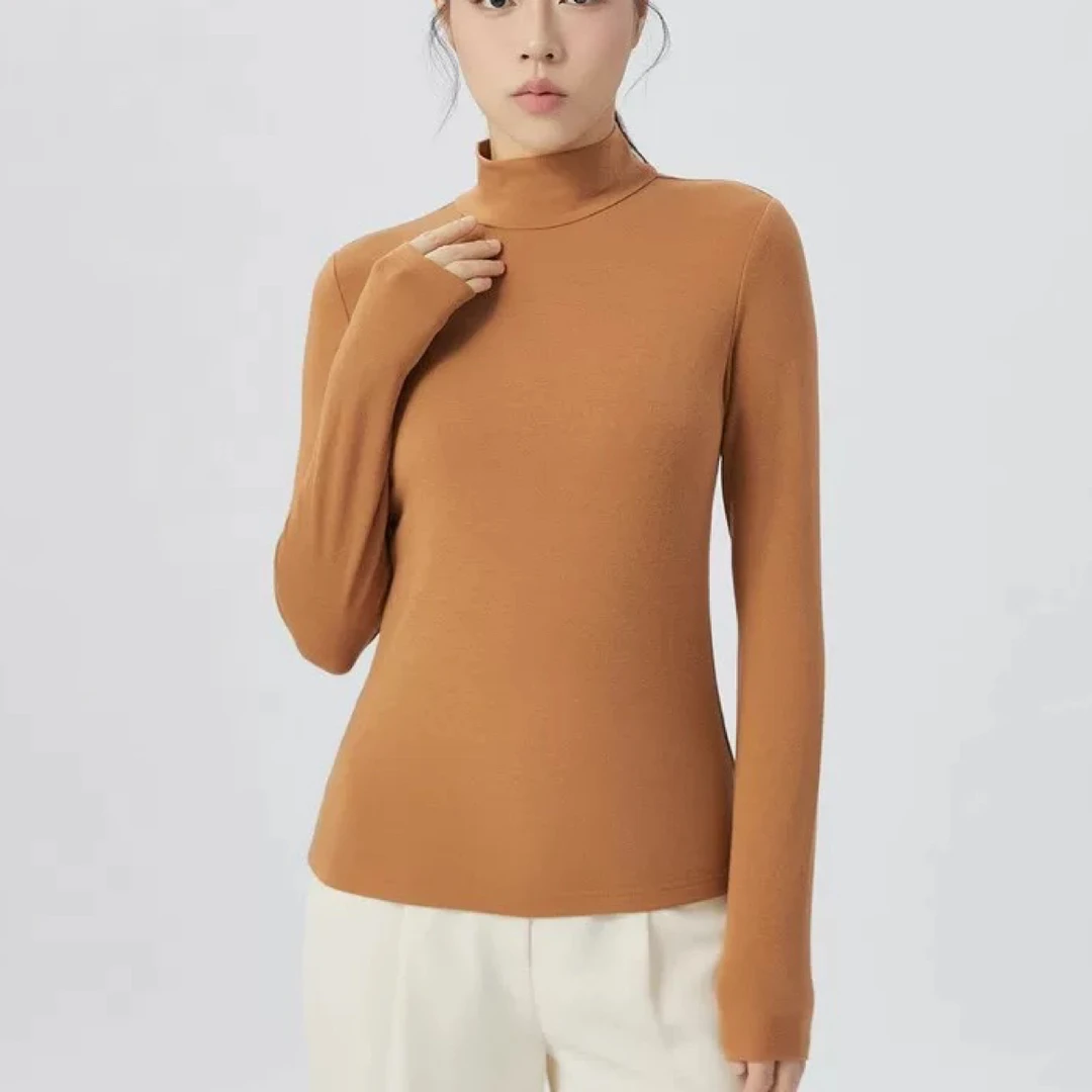 【商场同款】秋冬新款热力感烟管领半高领秋衣发热保暖打底衫