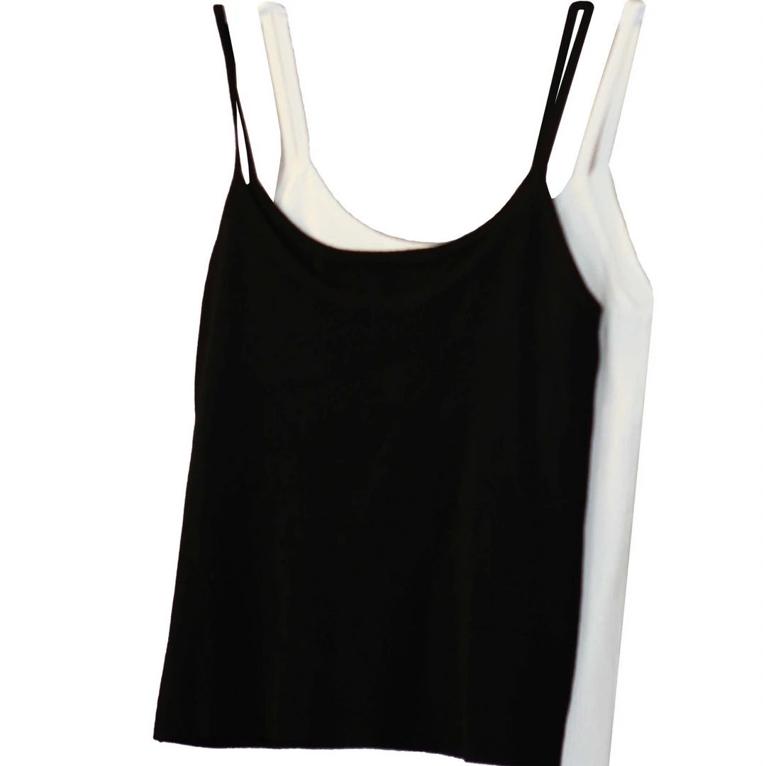 夏日女生吊带黑色打底内衣清爽透气修身显瘦款时尚百搭白色女士