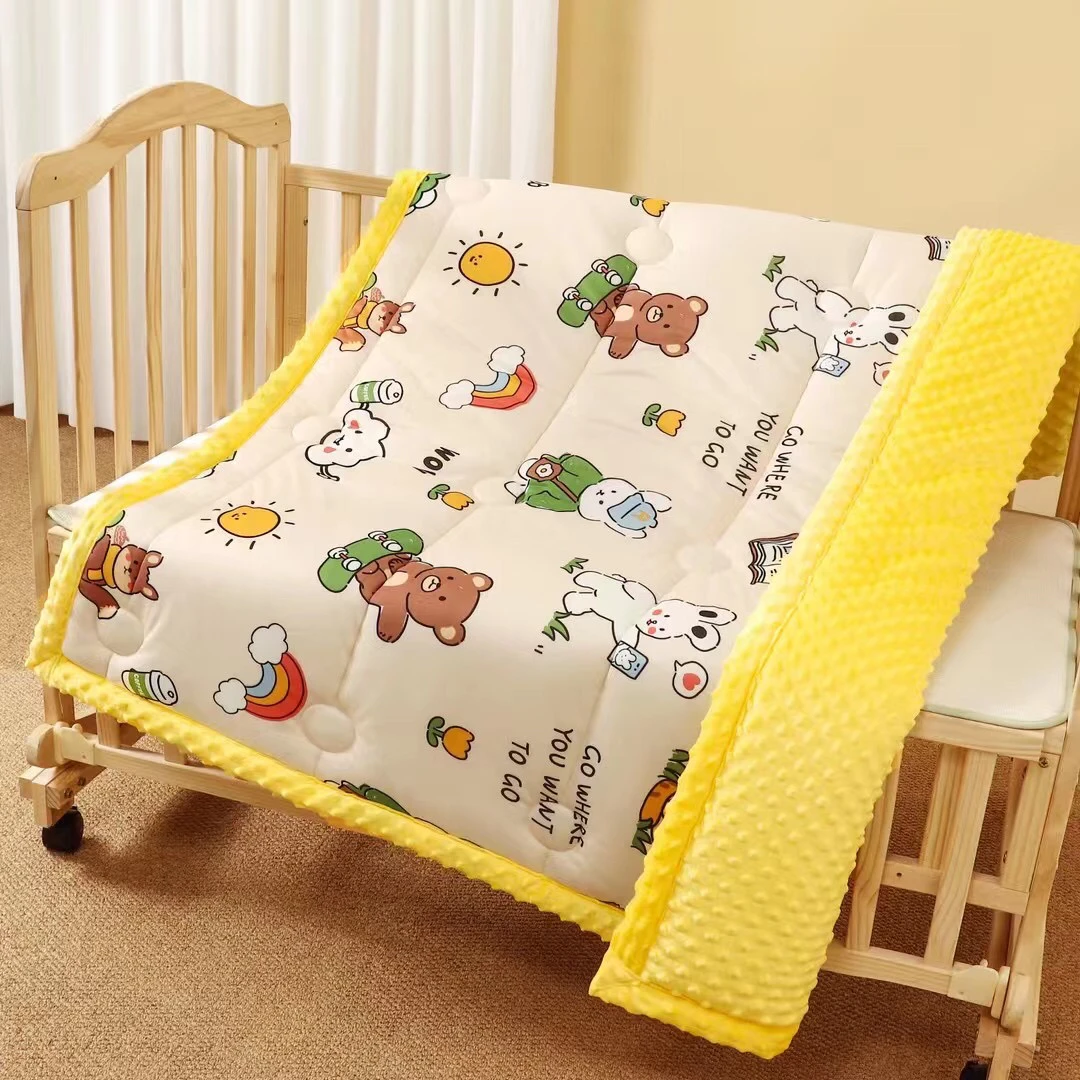【秋冬加大加厚豆豆盖被】新生儿加厚安抚豆豆盖被120.150