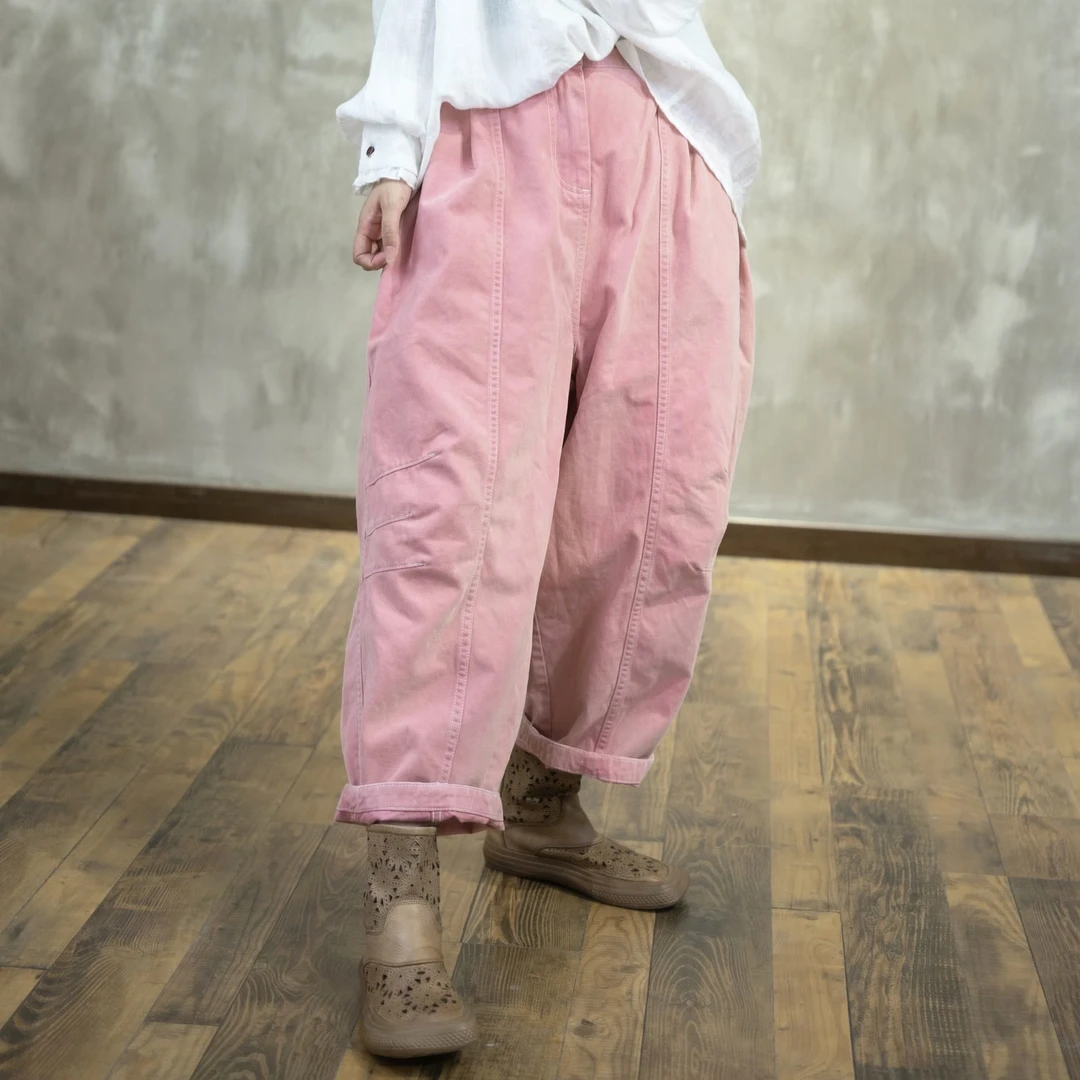 忆绵出品24年新款2624260文艺高端纯色简约设计款裤子