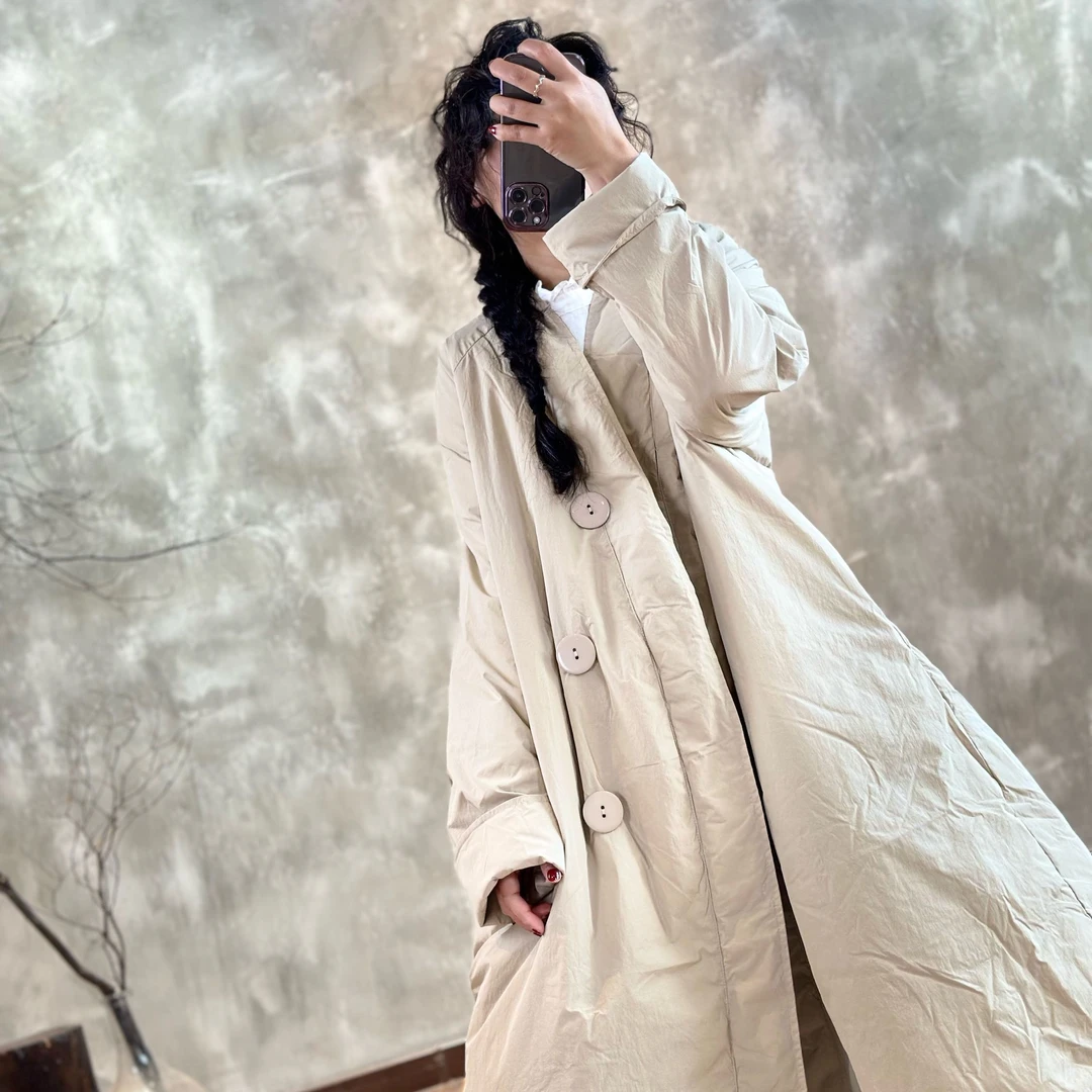 忆绵出品288189冬季新款高品质保暖长款宽松保暖羽绒服