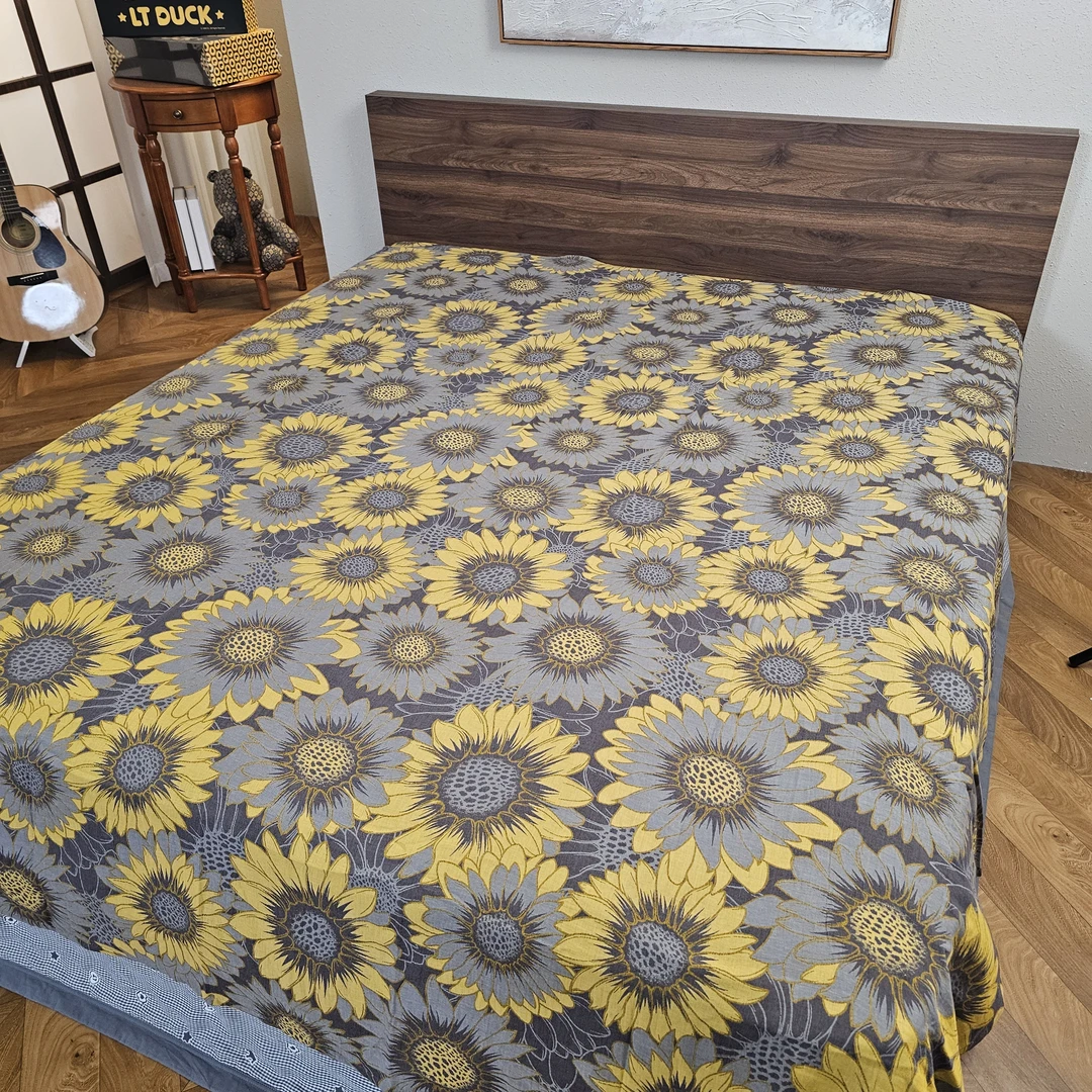 【黑金向日葵-布料】纯棉双层纱床单（240*250cm）
