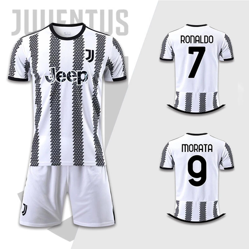 22-23尤文球衣10号迪巴拉c罗基耶萨成人儿童团队足球服定制训练服